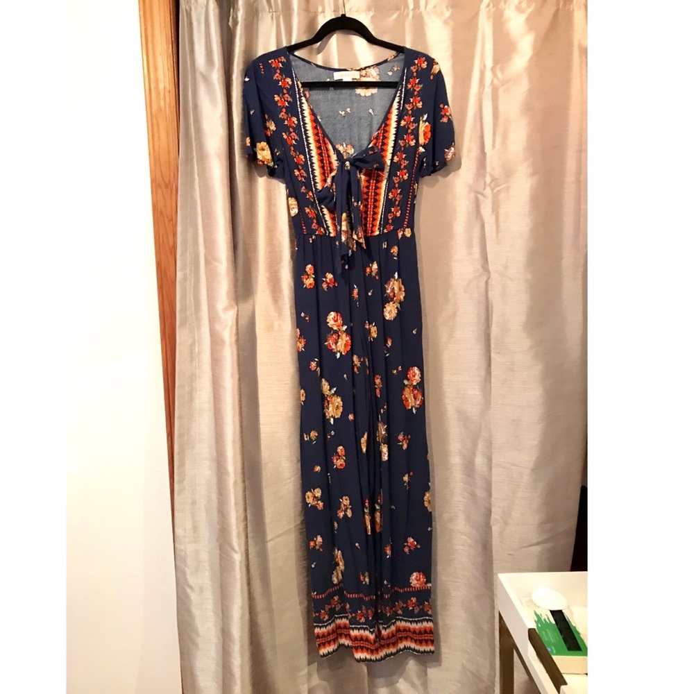 Band of Gypsies Navy Blue short-sleeve Jumpsuit